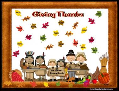 Giving Thanks Smartboard Attendance, Thanksgiving Theme